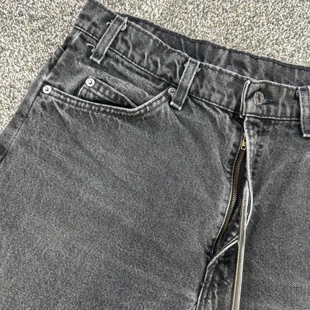Levis Orange Tab Straight Fit Black Denim Jean Men No Size Tag Fit 31x30‎ Casual
